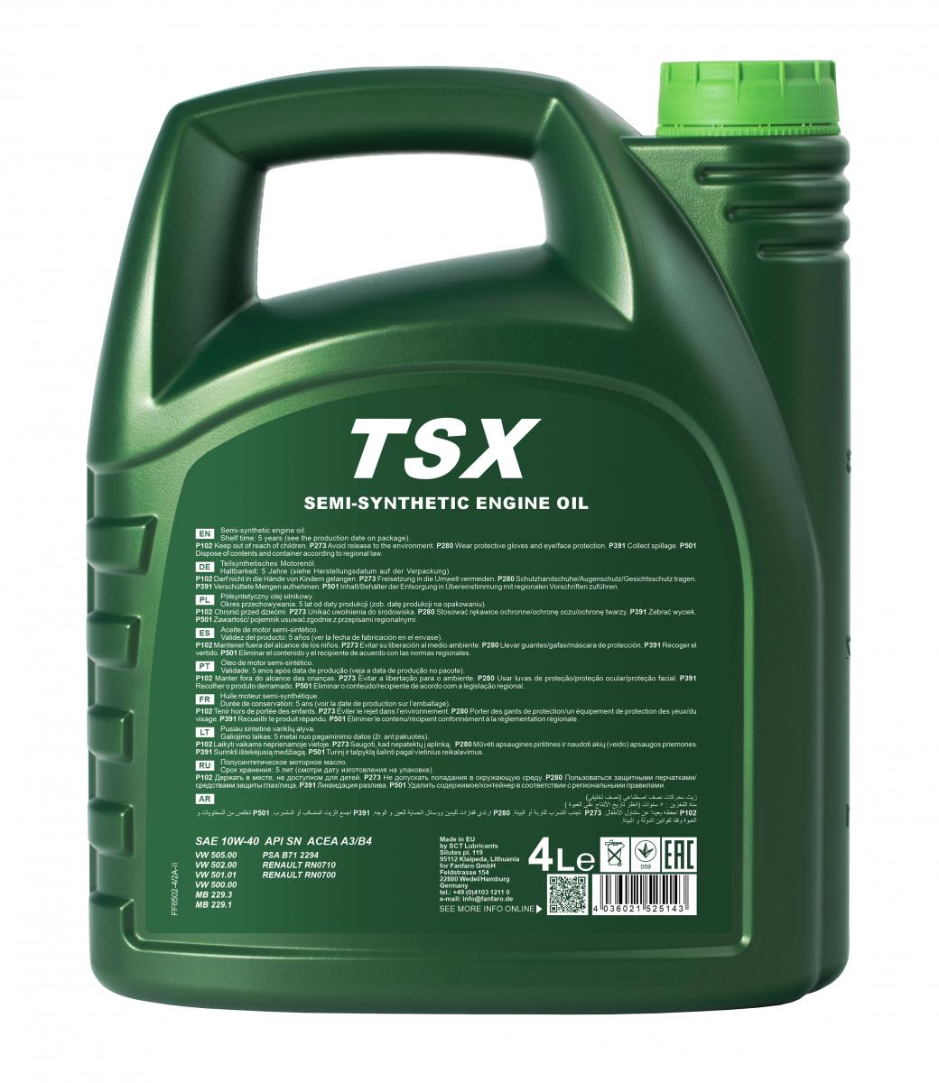qqqq6502 FANFARO TSX 10W40 4 л. Полусинтетическое моторное масло 10W-40