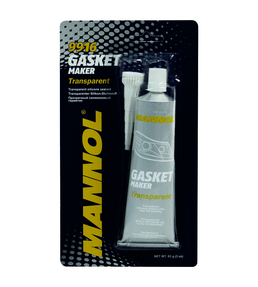 9916 MANNOL GASKET MAKER TRANSPARENT 85 гр. Прозрачный силиконовый герметик (от -40 С до +180 С)