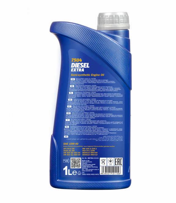 7504 MANNOL DIESEL EXTRA 10W40 1 л. Полусинтетическое моторное масло 10W-40