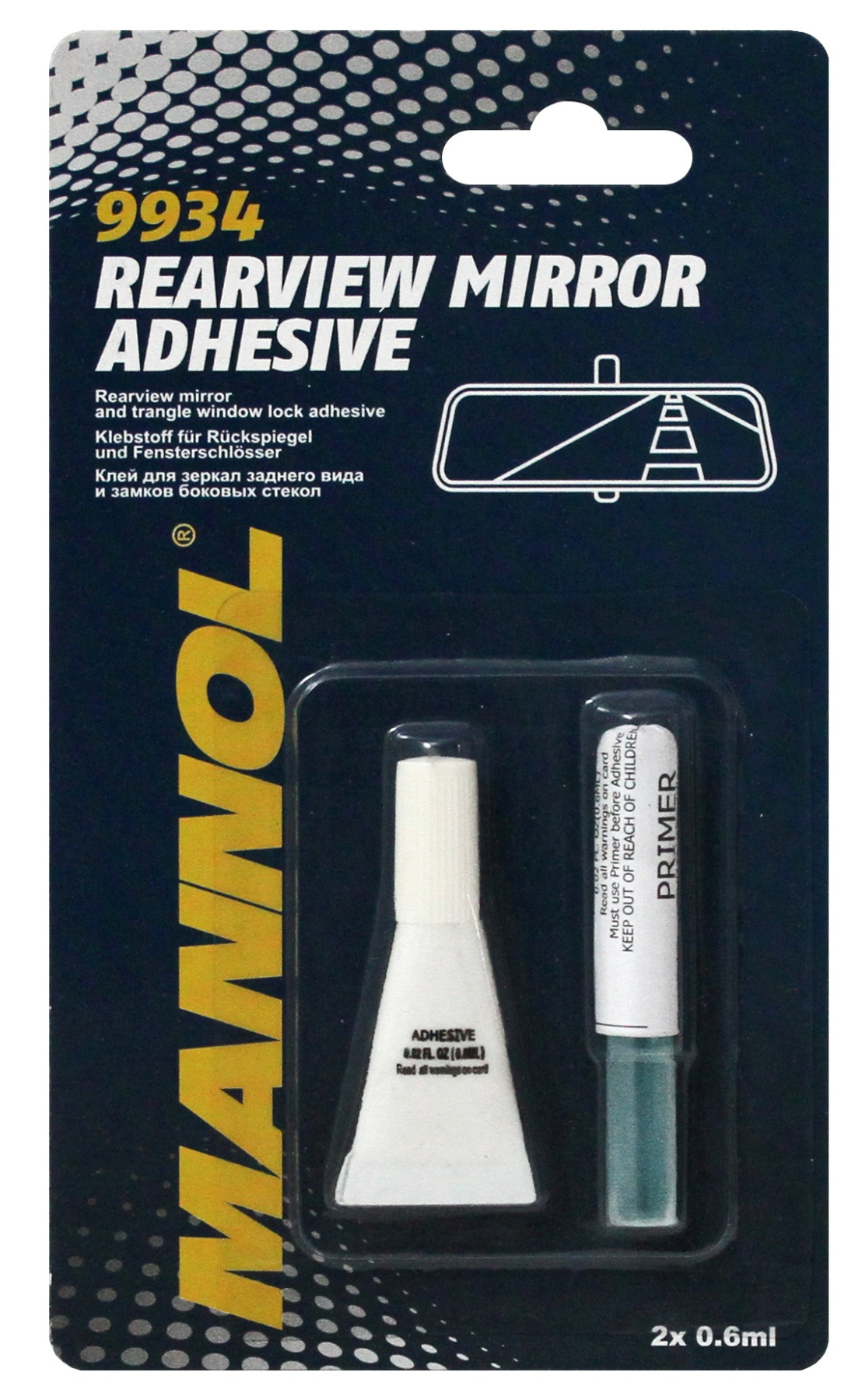 9934 MANNOL Rearview Mirror Adhesive (2х0,6 мл.) Клей для зеркал заднего вида