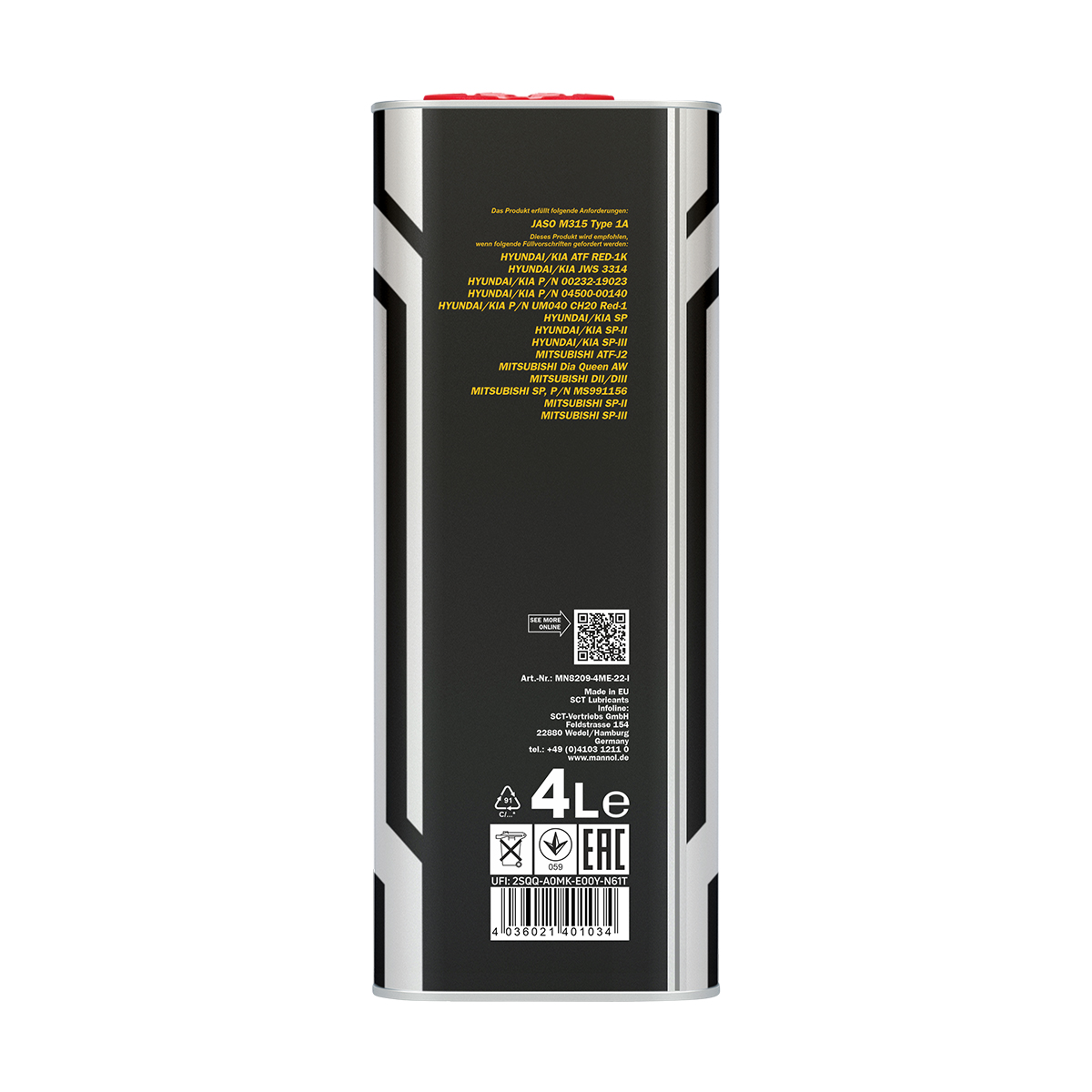 8209 MANNOL ATF SP-III 4 л. (Metal) Синтетическая трансмиссионная жидкость 