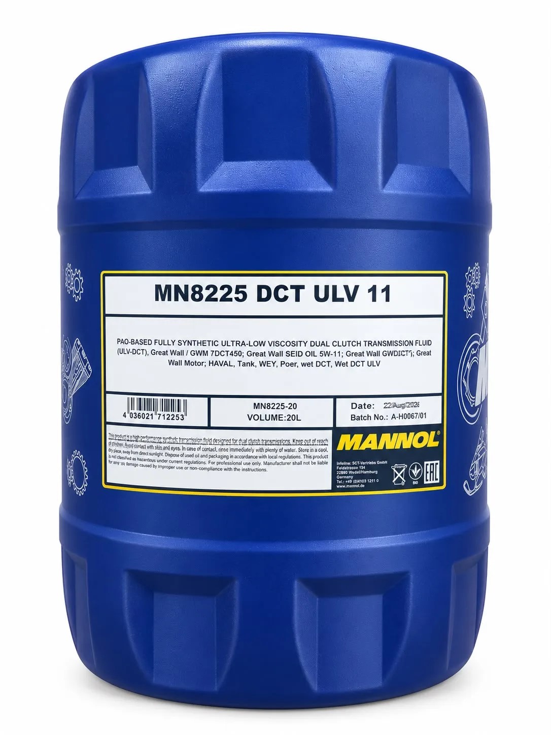 MANNOL DCT ULV 11 20 л. Синтетическое трансмиссионное масло