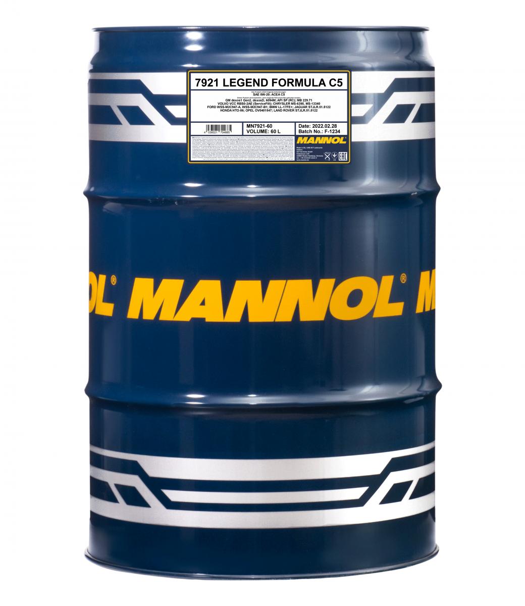 7921 MANNOL LEGEND FORMULA C5 0W20 60 л. Синтетическое моторное масло 0W-20