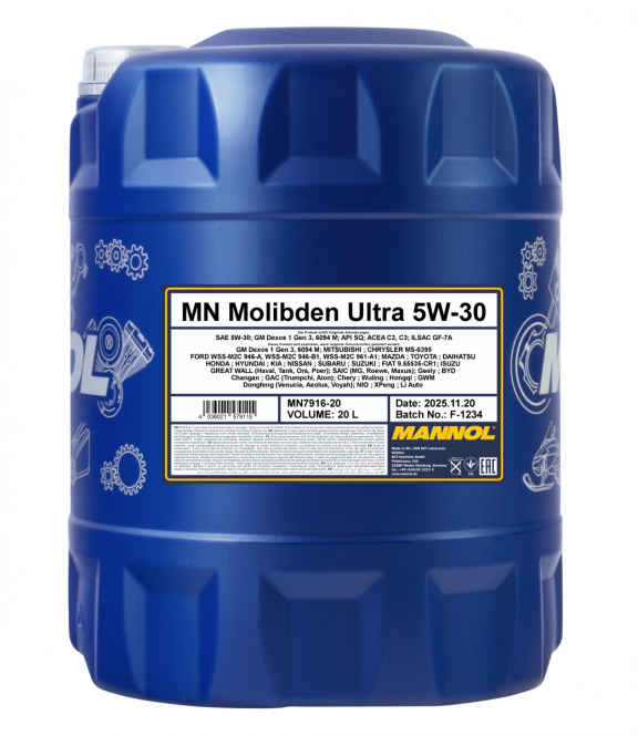 7916 MANNOL MOLIBDEN ULTRA 5W30 20 л. Синтетическое моторное масло 5W-30