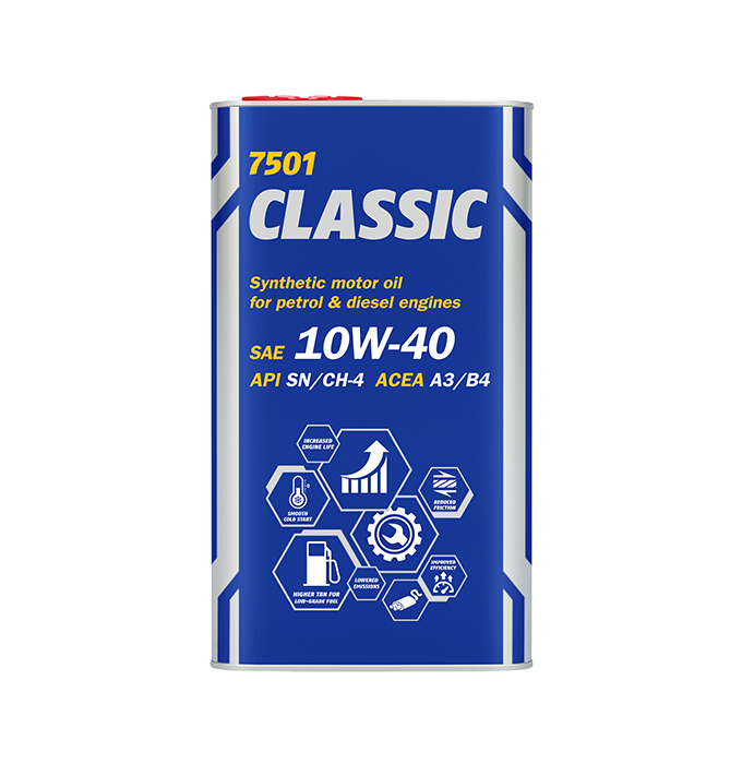 7501 MANNOL CLASSIC 10W40 4 л. (Metal) Полусинтетическое моторное масло 10W-40