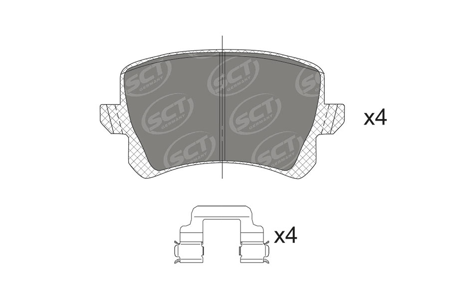 SCT SP 708 Тормозные колодки (комплект 4 шт.) SP708