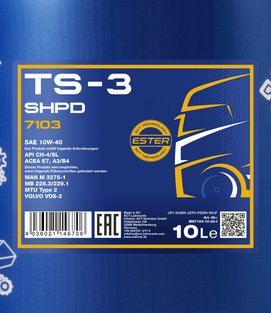 7103 MANNOL TS-3 SHPD 10W40 20 л. Моторное масло 10W-40
