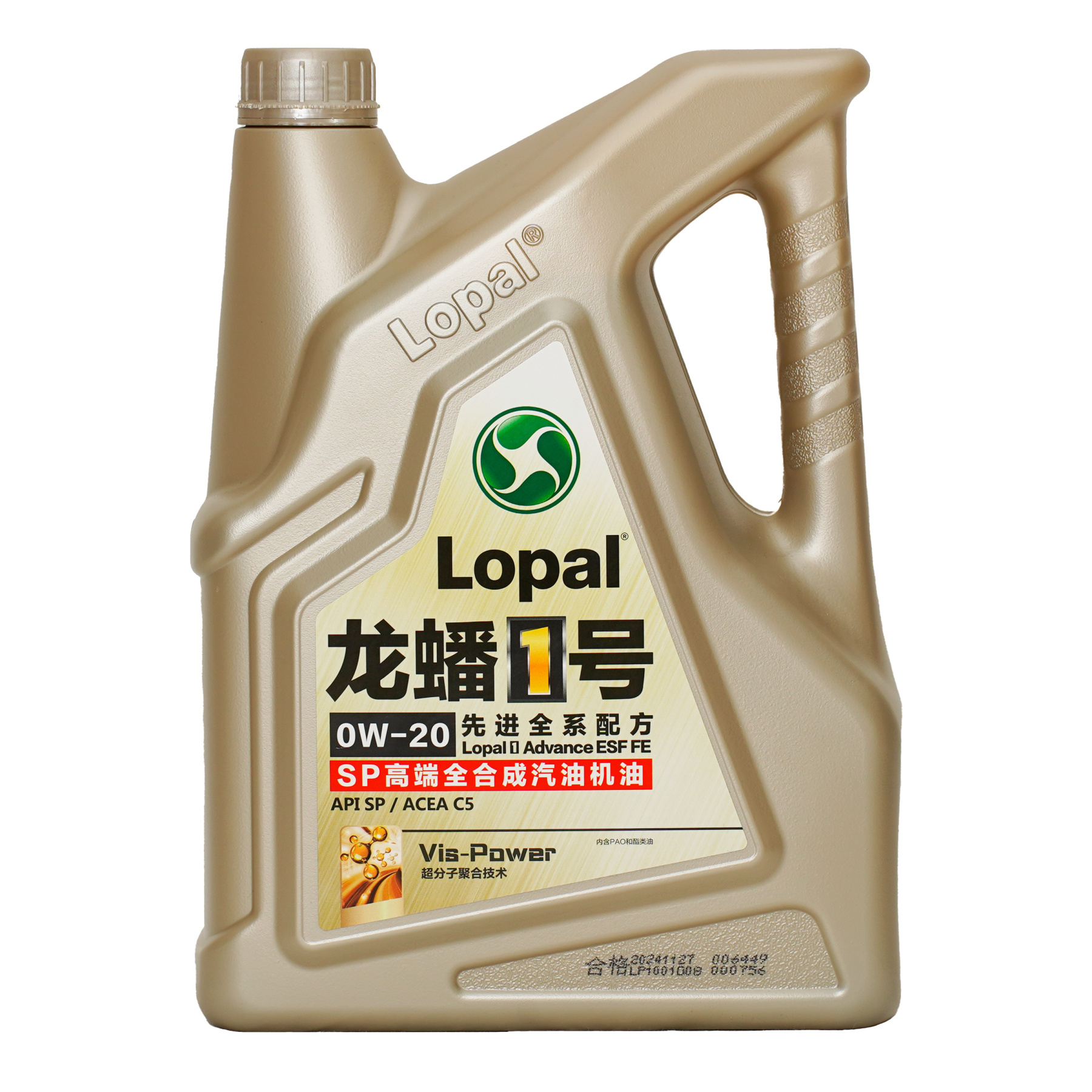 LOPAL 1 ADVANCE ESF FE SP 0W20 4 л. Синтетическое моторное масло 0W-20