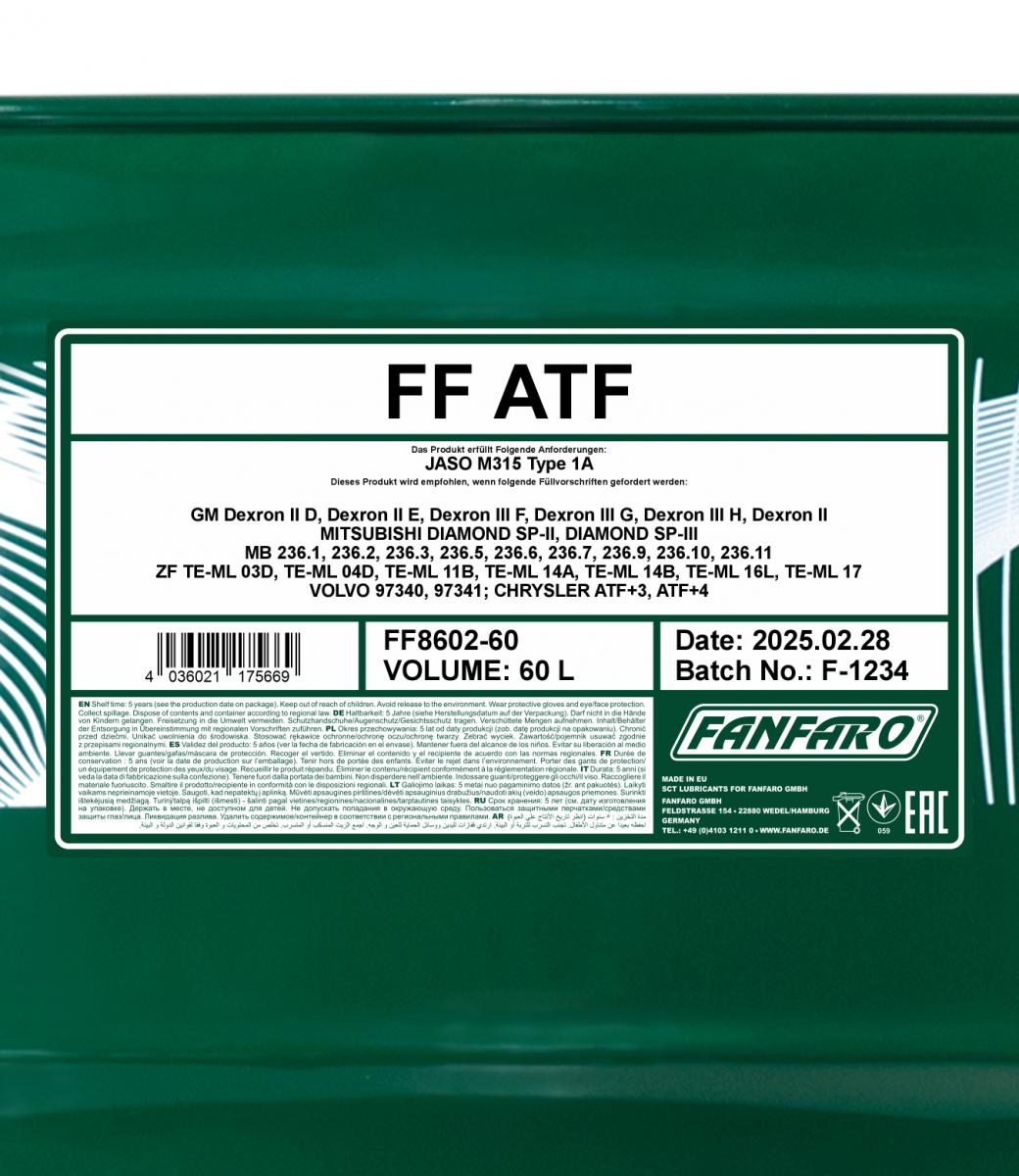 8602 FANFARO ATF 60 л. Синтетическое трансмиссионное масло