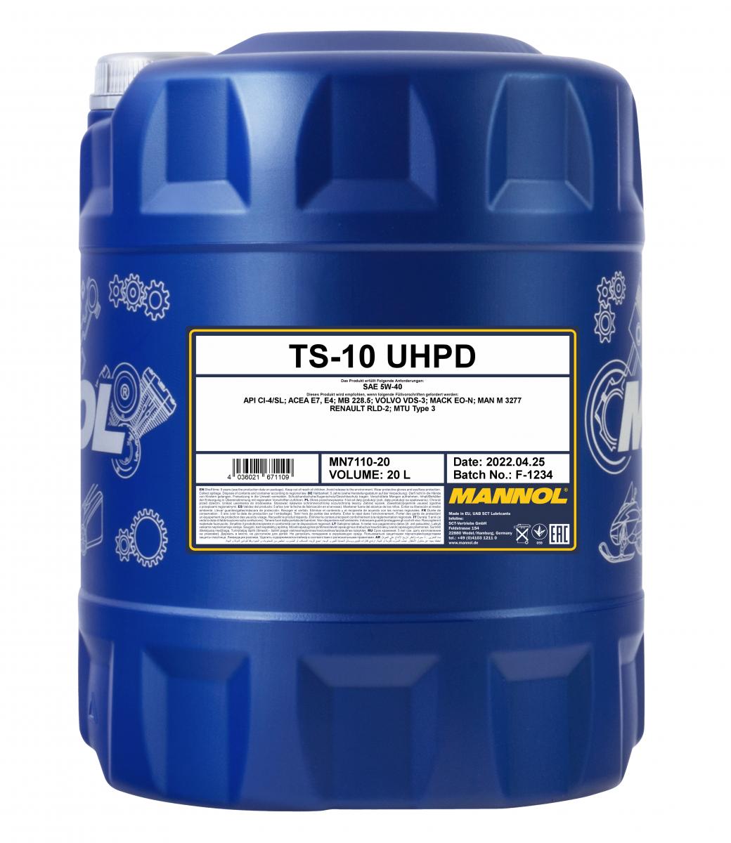 7110 MANNOL TS-10 UHPD 5W40 20 л. Синтетическое моторное масло 5W-40