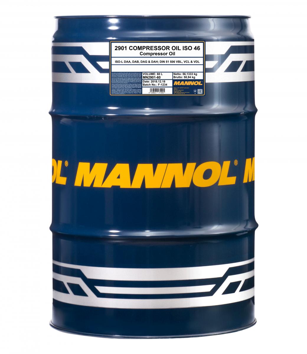 2901 MANNOL COMPRESSOR OIL ISO 46 60 л. Масло для воздушных компрессоров