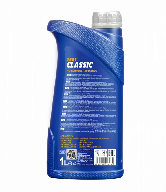 7501 MANNOL CLASSIC 10W40 1 л. Полусинтетическое моторное масло 10W-40