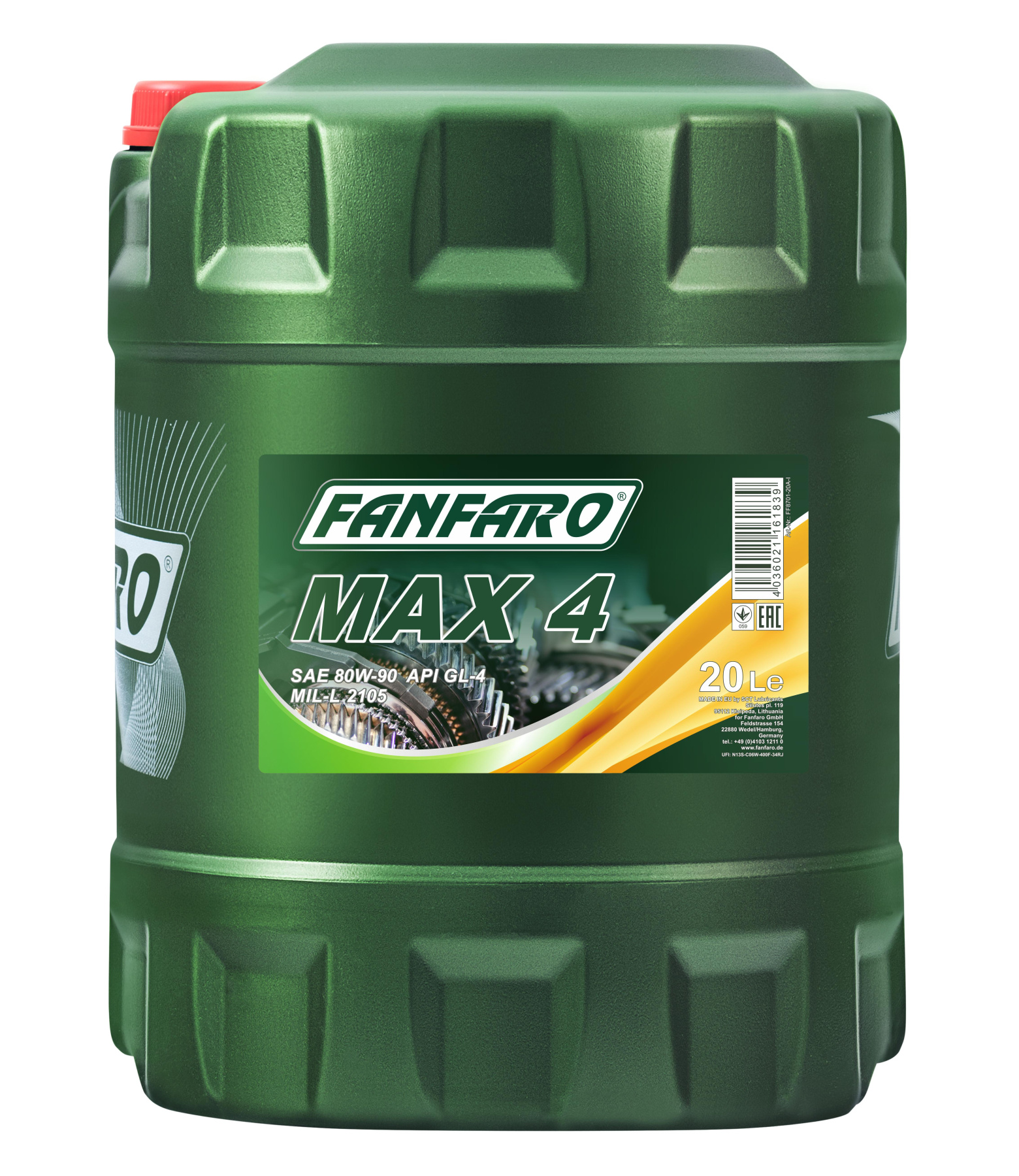 8701 FANFARO MAX 4 80W90 20 л. Минеральное трансмиссионное масло 80W-90