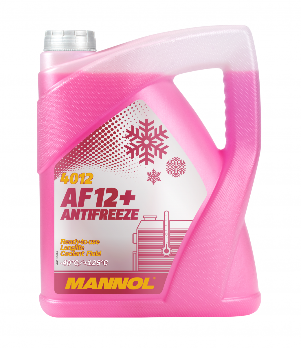 4012 MANNOL ANTIFREEZE LONGLIFE AF12+ 5 л. Готовый раствор охлаждающей жидкости антифриз красный 