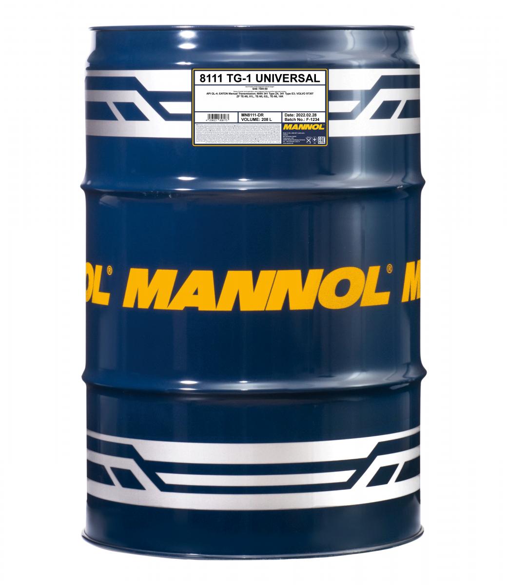 8111 MANNOL TG-1 UNIVERSAL 75W80 208 л. Синтетическое трансмиссионное масло 75W-80