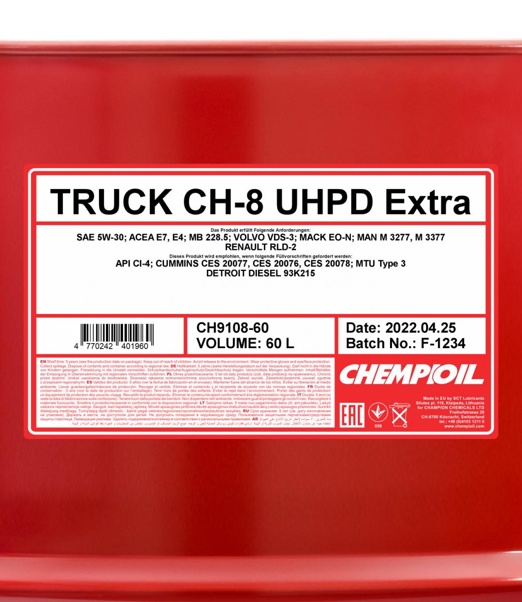 9108 CHEMPIOIL TRUCK EXTRA UHPD CH-8 5W30 60 л. Синтетическое моторное масло 5W-30