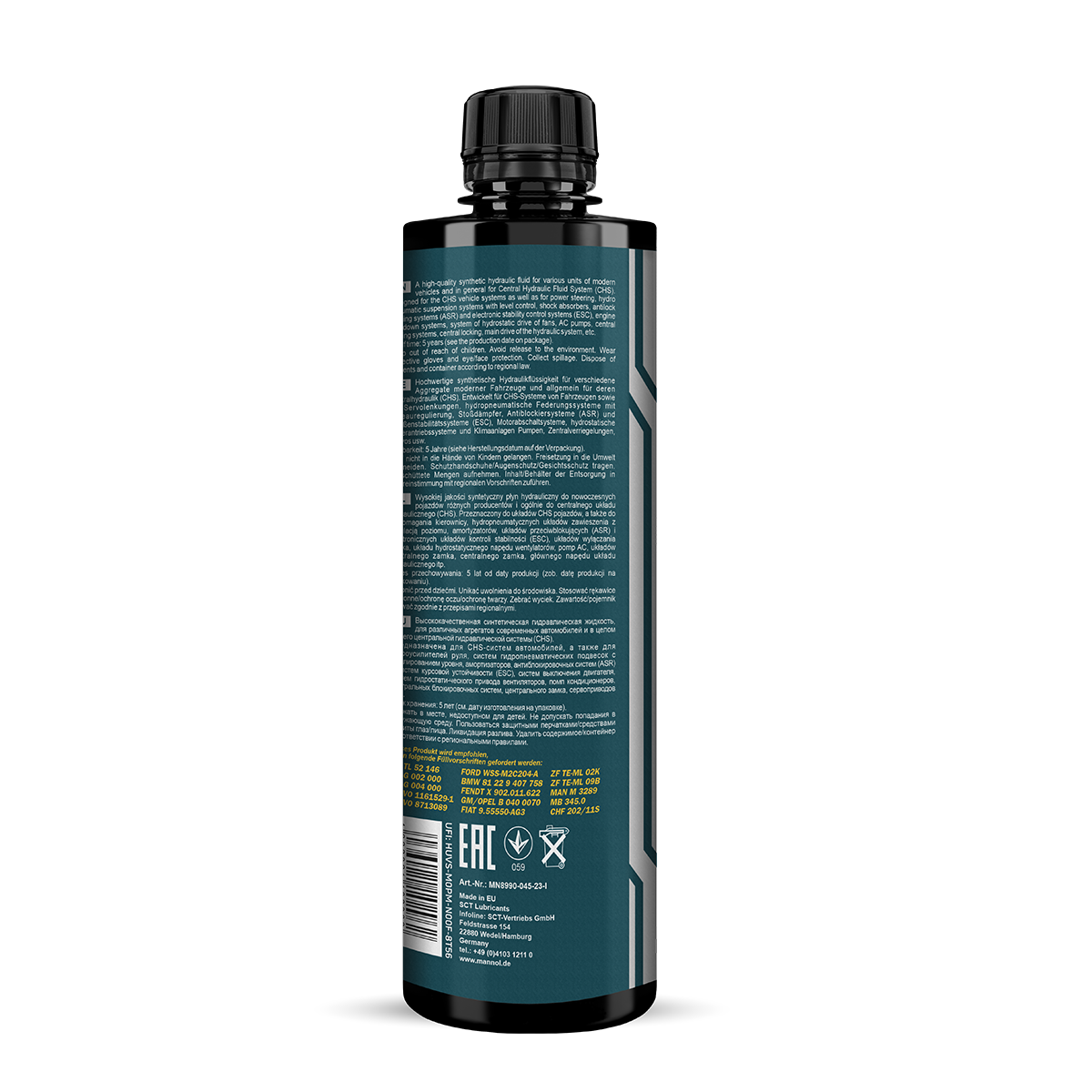 8990 MANNOL CENTRAL HYDRAULIC FLUID 0,45 л. Cинтетическая гидравлическая жидкость