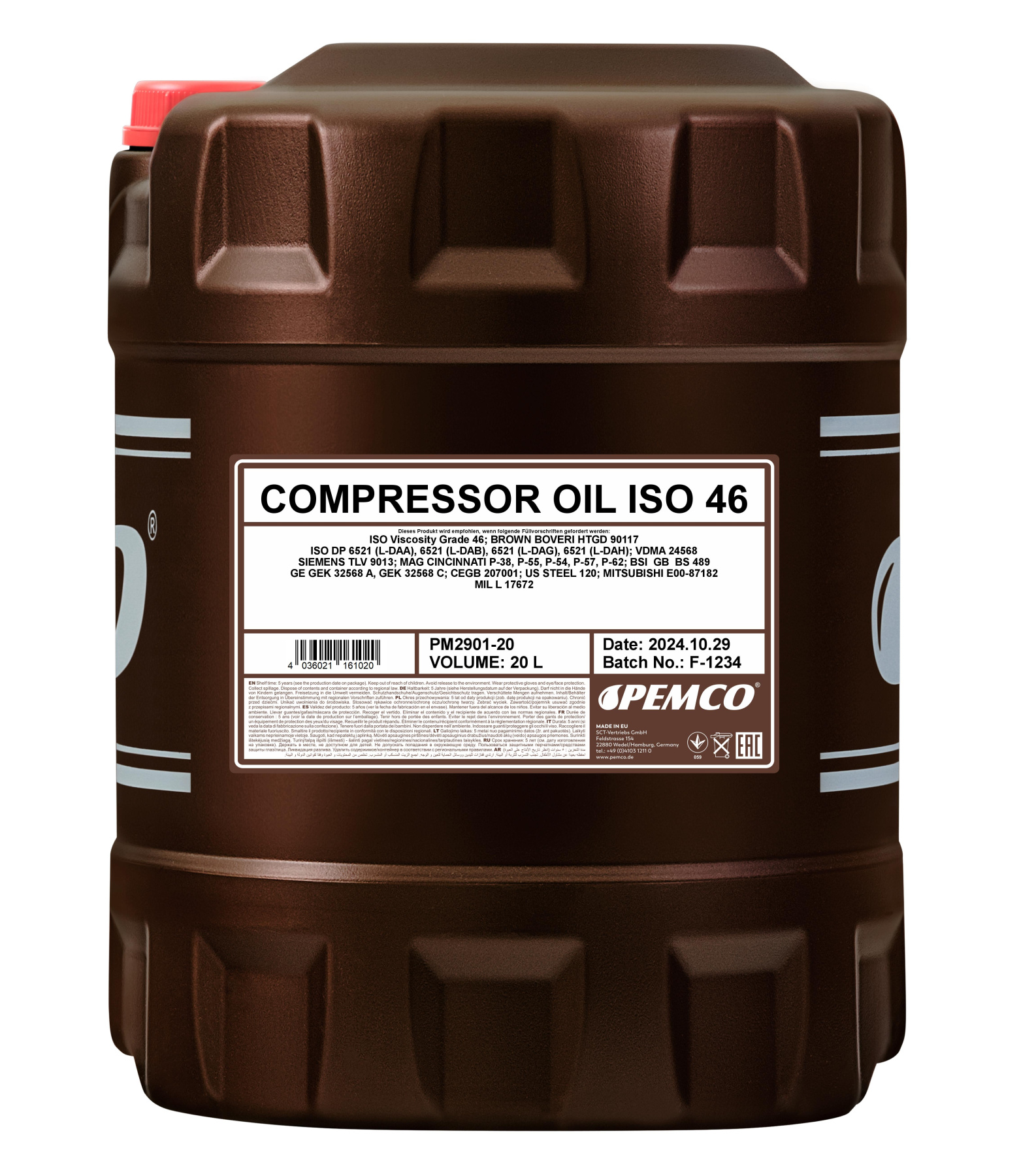 PEMCO COMPRESSOR OIL ISO 46 20 л. Компрессорное масло