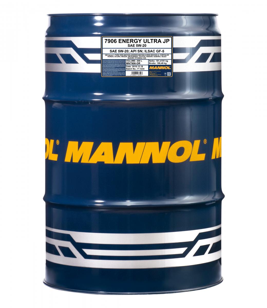 7906 MANNOL ENERGY ULTRA JP 5W20 208 л. Синтетическое моторное масло 5W-20
