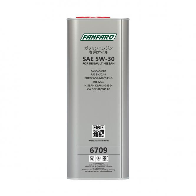 6709 FANFARO FOR RENAULT / NISSAN 5W30 (metal) 4 л. Синтетическое моторное масло 5W-30
