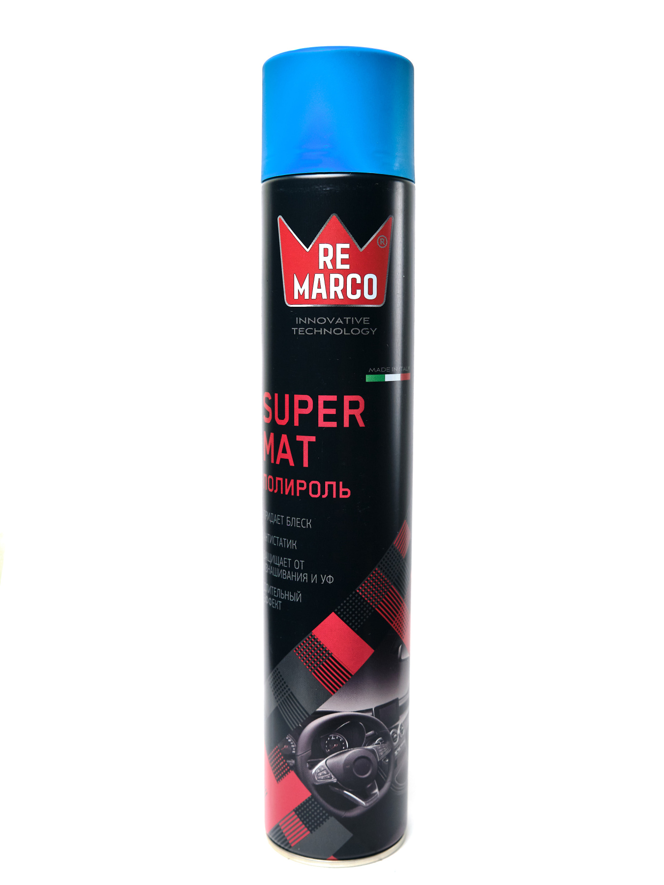 RE MARCO BRILLIANT SHINE SUPER MAT "ОКЕАН" 750 мл. Полироль очиститель пластика и салона матовый