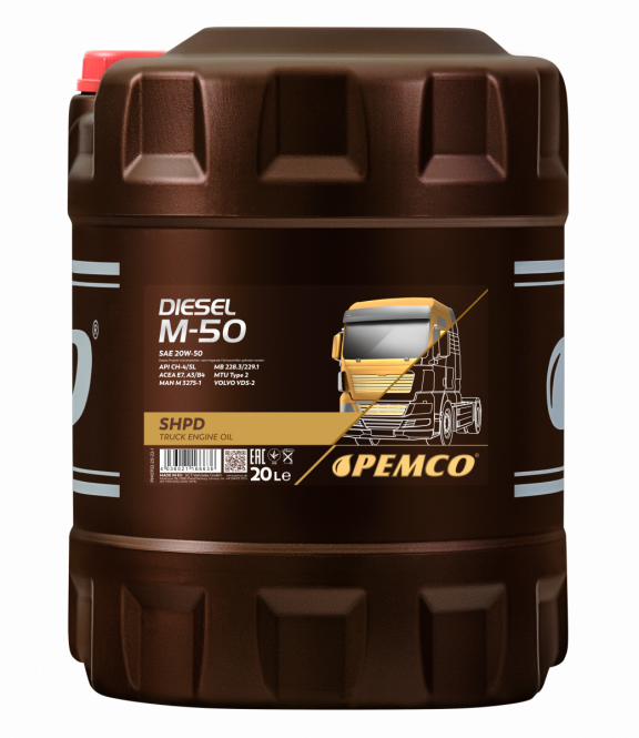 PEMCO DIESEL M-50 SHPD 20W50 20 л. Минеральное моторное масло 20W-50