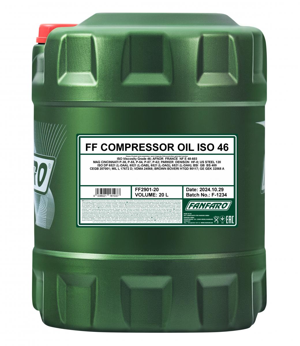 2901 FANFARO COMPRESSOR OIL ISO 46 20 л. Минеральное компрессорное масло
