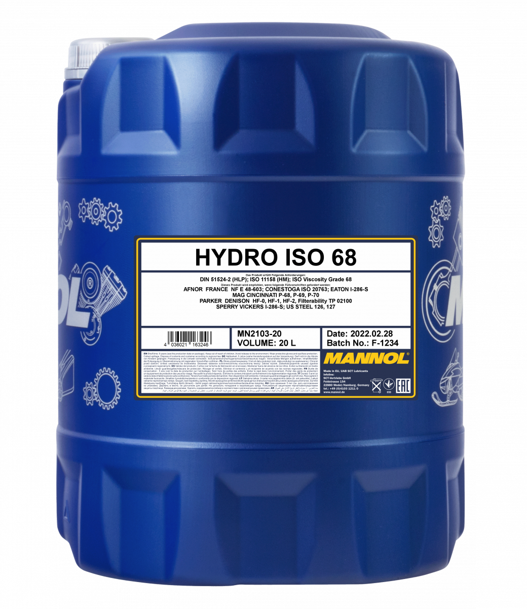 2103 MANNOL HYDRO ISO 68 20 л. Гидравлическое масло