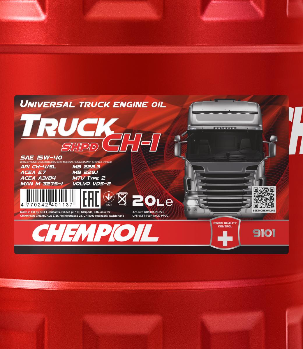 9101 CHEMPIOIL TRUCK SHPD CH-1 15W40 20 л. Минеральное моторное масло 15W-40