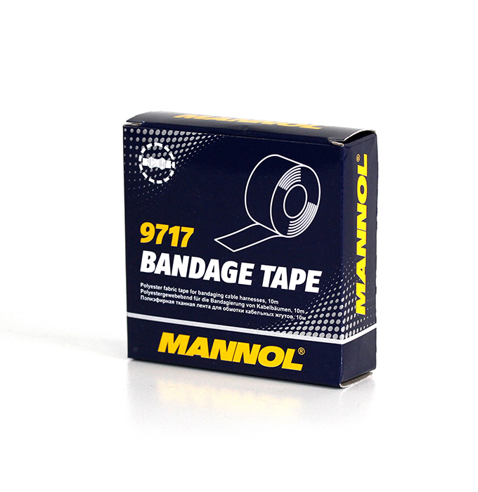 9717 MANNOL Bandage Tape (25mmx10m) Полиэфирная тканная лента для обмотки кабельных жгутов
