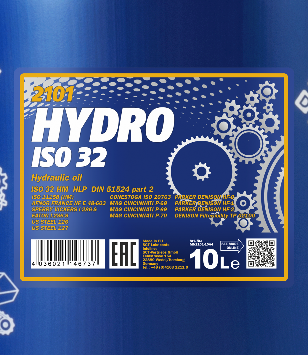 2101 MANNOL HYDRO ISO 32 10 л. Гидравлическое масло