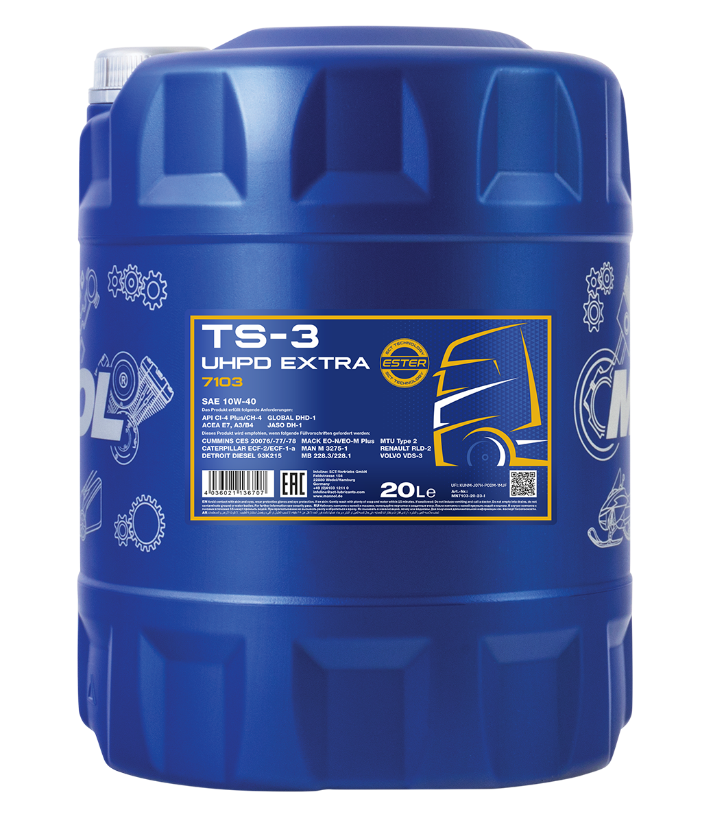 7103 MANNOL TS-3 UHPD EXTRA 10W40 20 л. Полусинтетическое моторное масло 10W-40 
