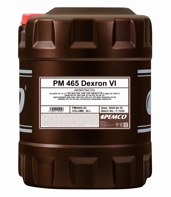PEMCO 465 DEXRON VI 20 л. Синтетическое трансмиссионное масло