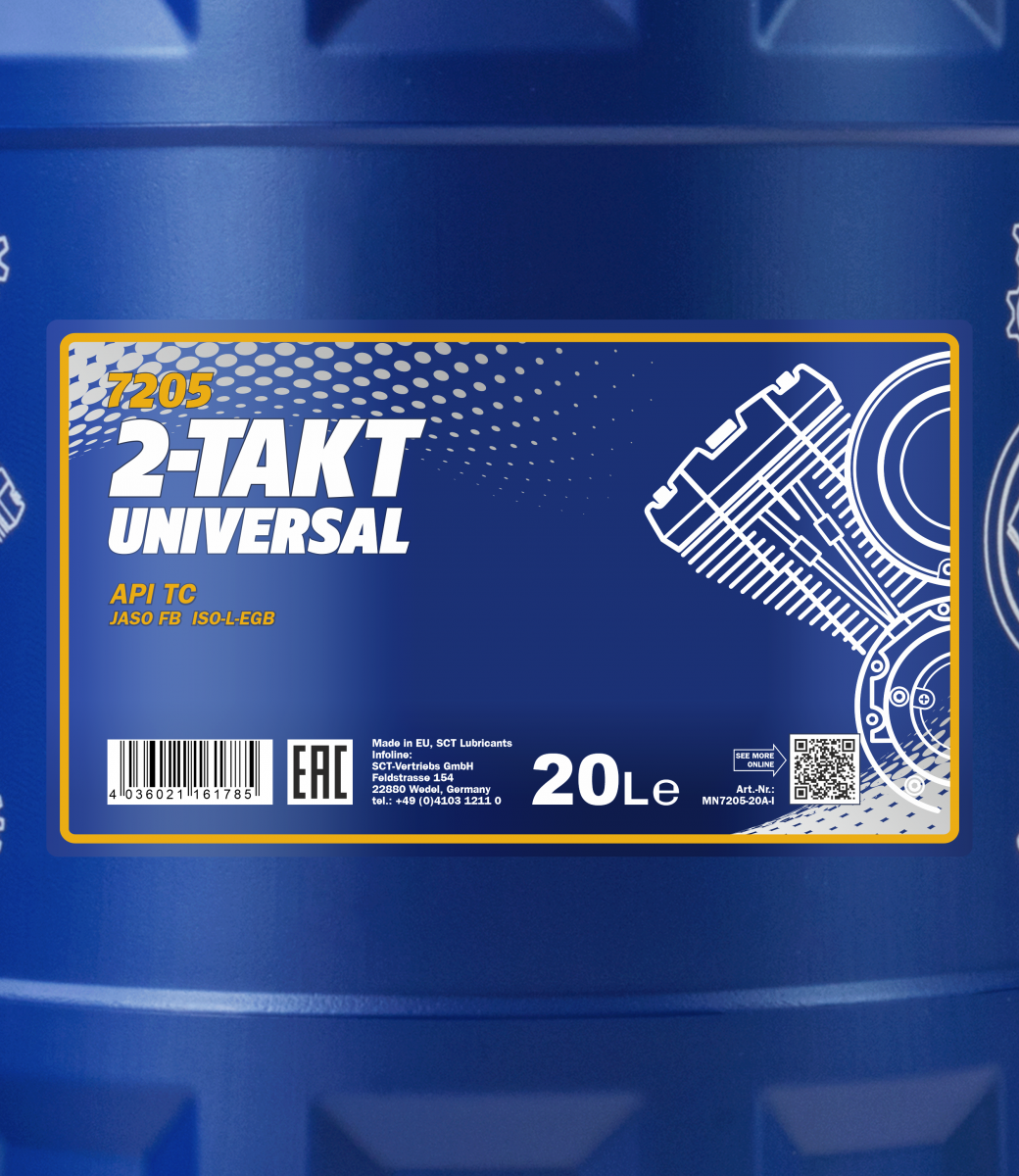7205 MANNOL 2-TAKT UNIVERSAL 20 л. Минеральное моторное масло для 2Т двигателей