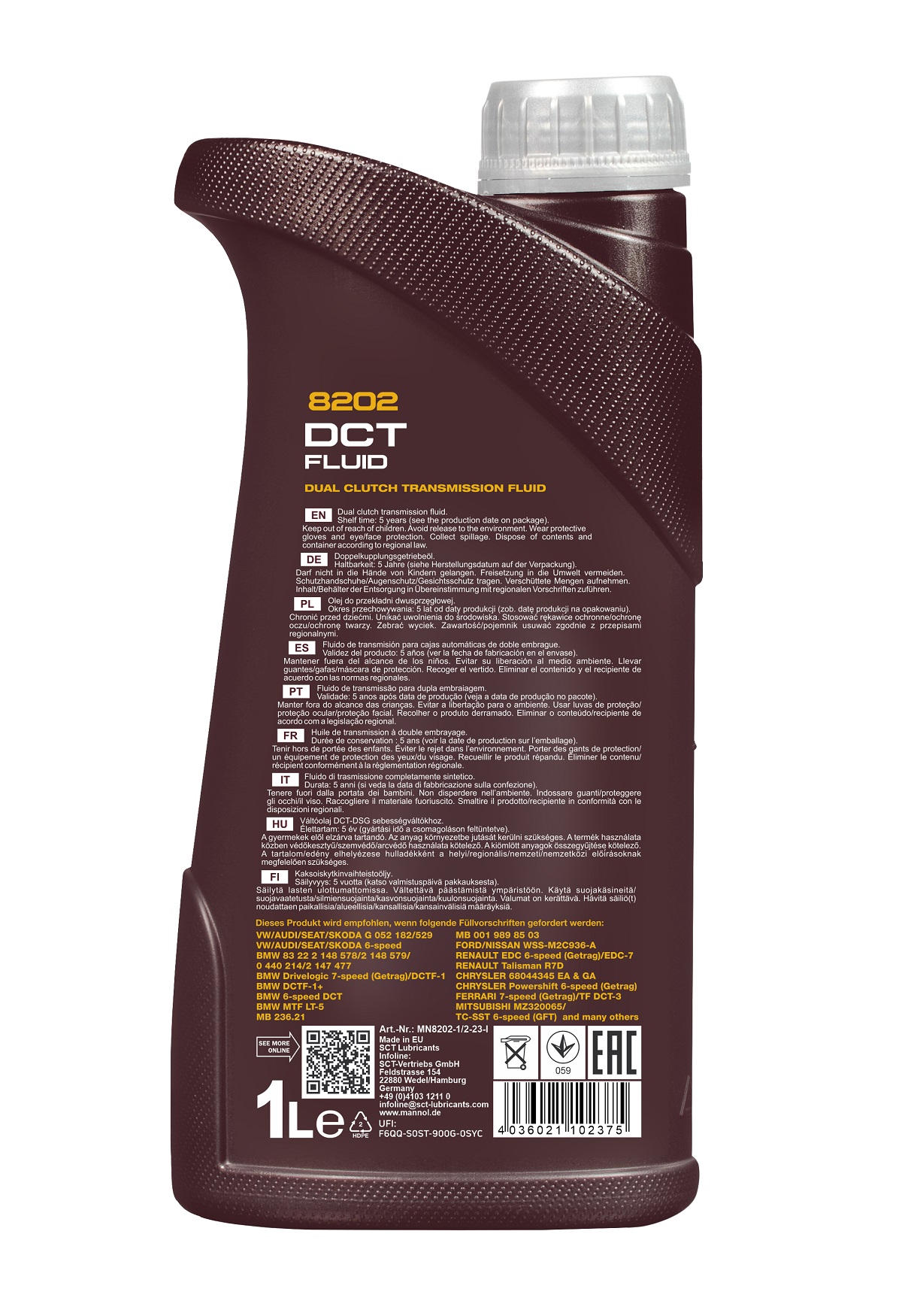 8202 MANNOL DCT FLUID 1 л. Синтетическая трансмиссионная жидкость