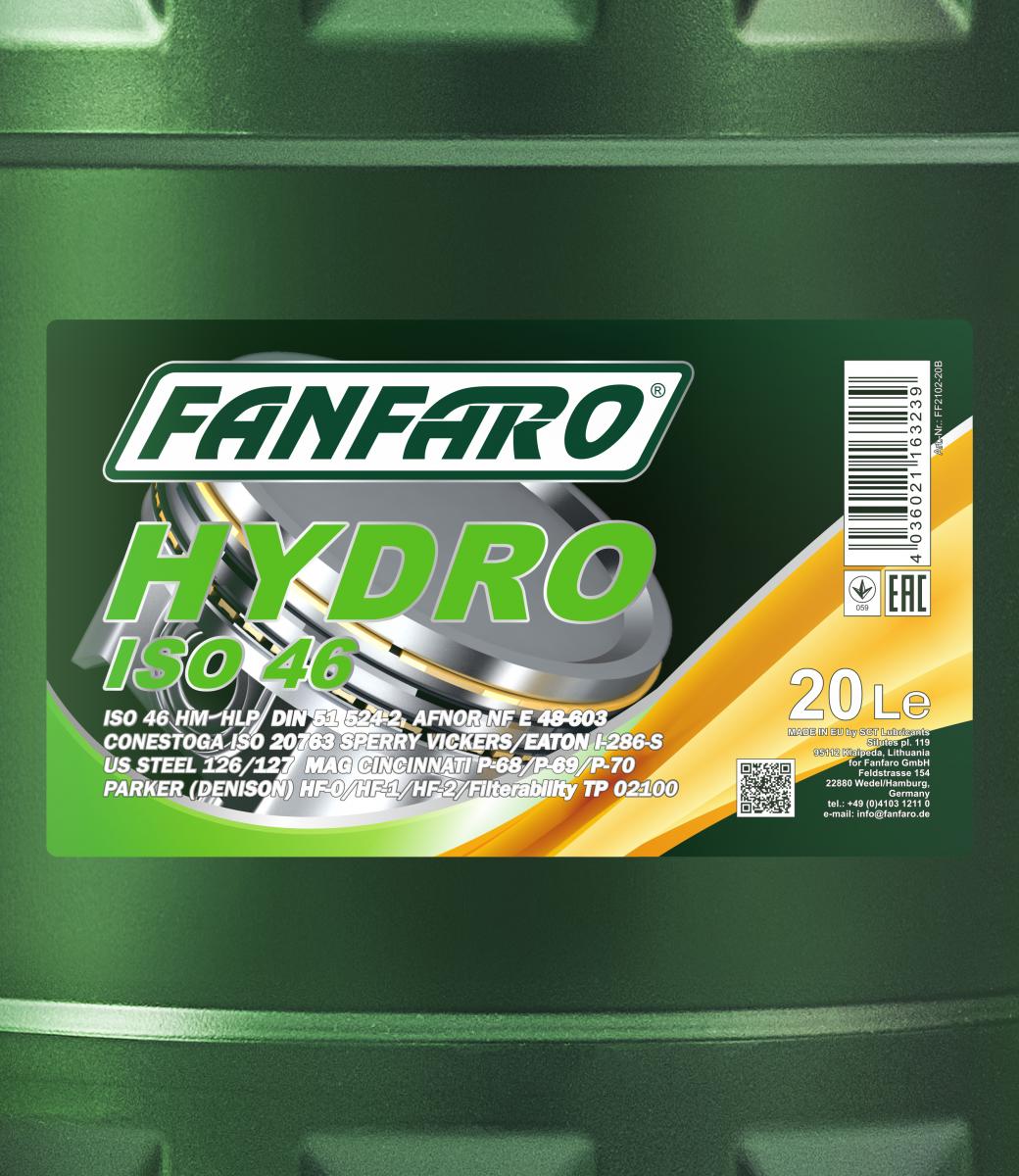 2102 FANFARO HYDRO ISO 46 20 л. Минеральное гидравлическое масло