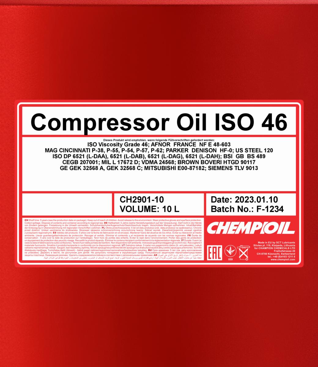2901 CHEMPIOIL COMPRESSOR OIL ISO 46 10 л. Компрессорное масло 