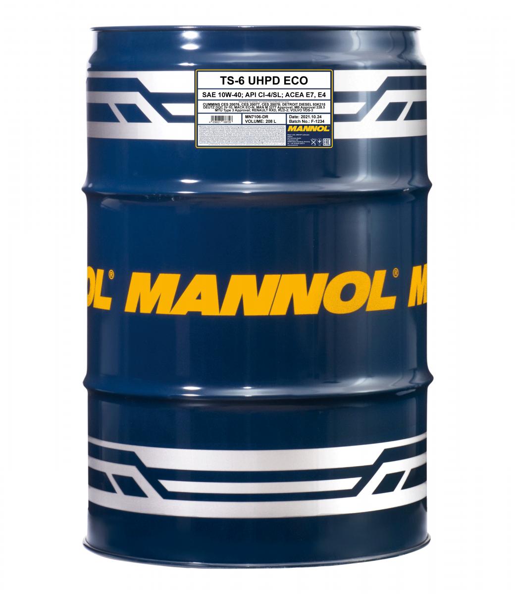 7106 MANNOL TS-6 UHPD ECO 10W40 208 л. Cинтетическое моторное масло 10W-40
