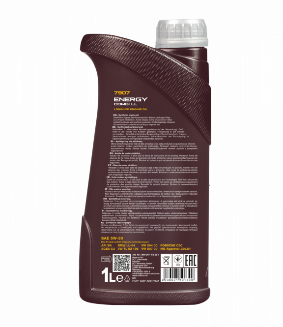 7907 MANNOL ENERGY COMBI LL 5W30 1 л. Синтетическое моторное масло 5W-30
