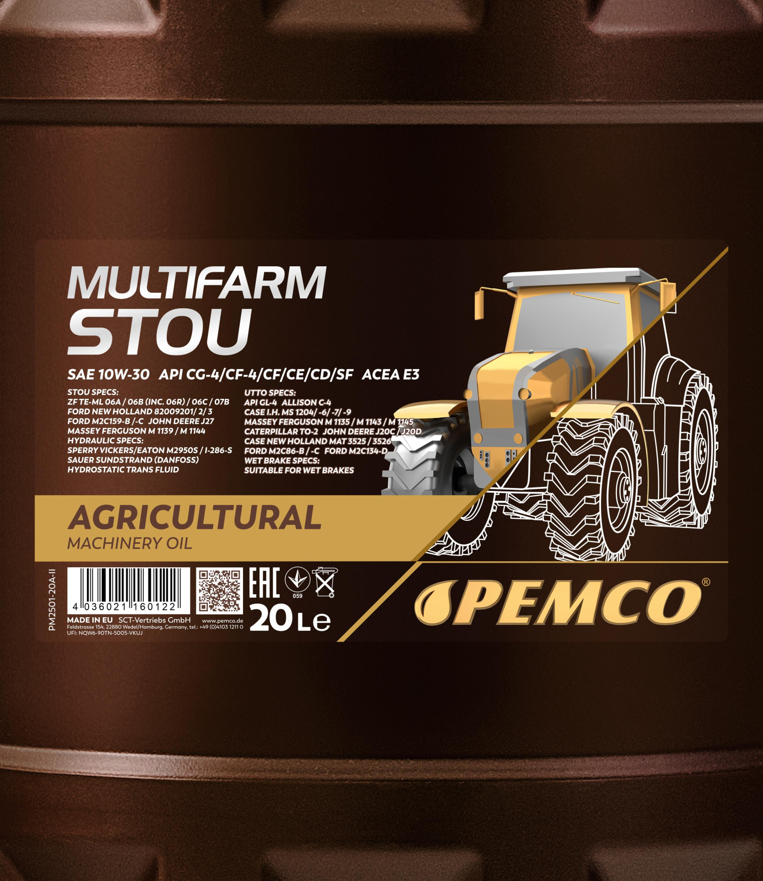 PEMCO MULTIFARM STOU 10W-30 20 л. Полусинтетическое моторное масло 10W-30
