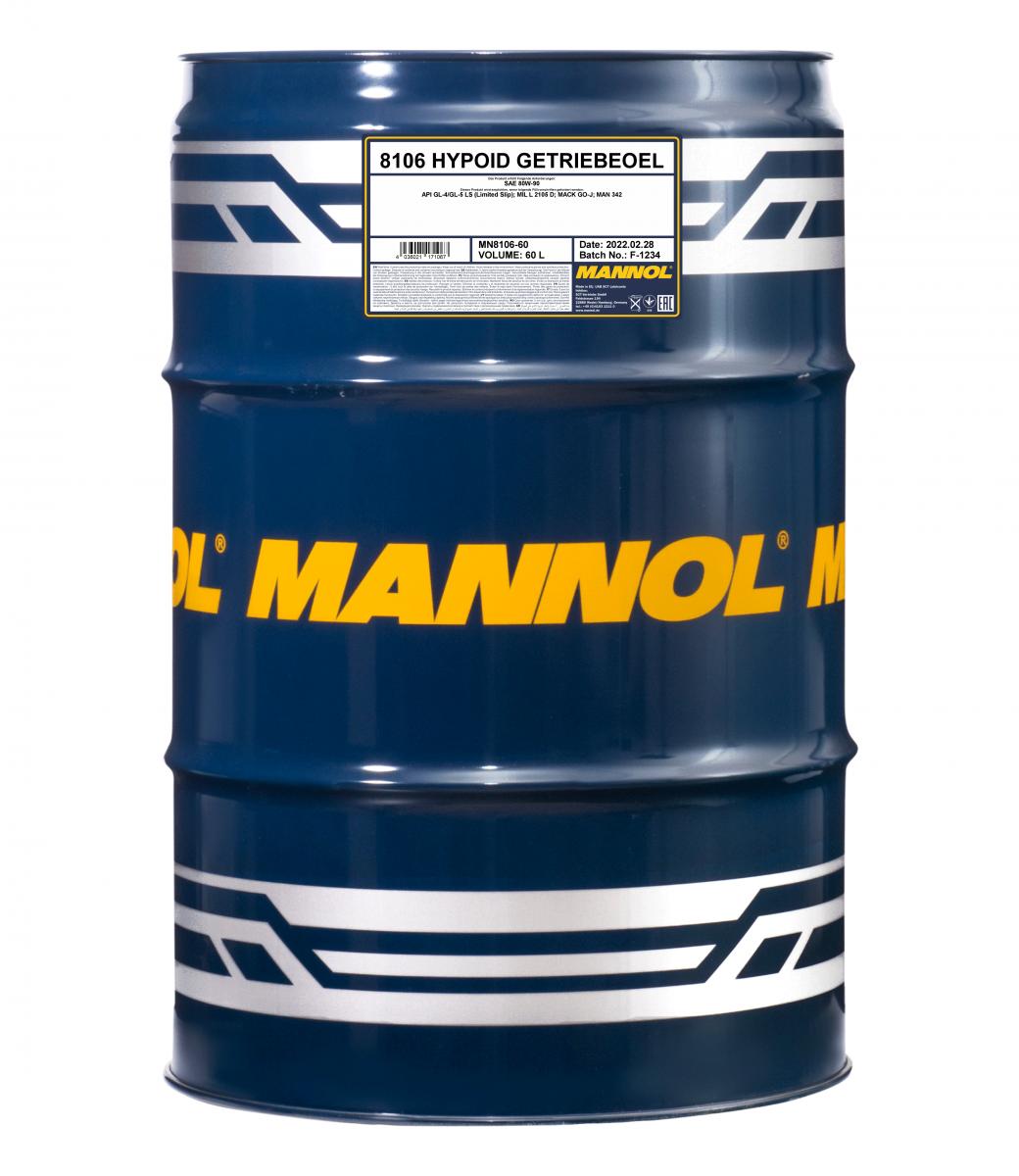 8106 MANNOL HYPOID GETRIEBEOEL 80W90 60 л. Трансмиссионное масло 80W-90