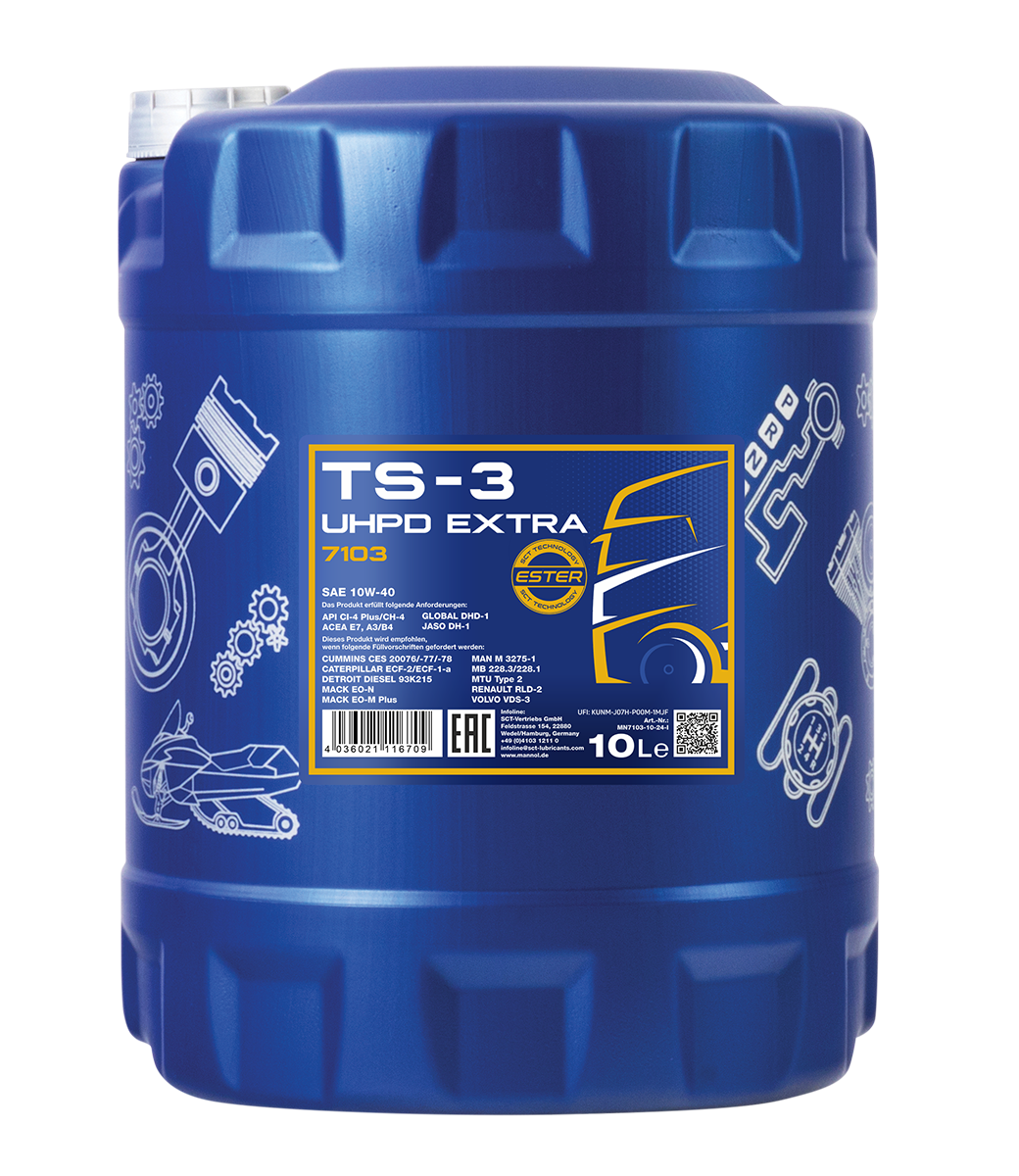 7103 MANNOL TS-3 UHPD EXTRA 10W40 10 л. Полусинтетическое моторное масло 10W-40