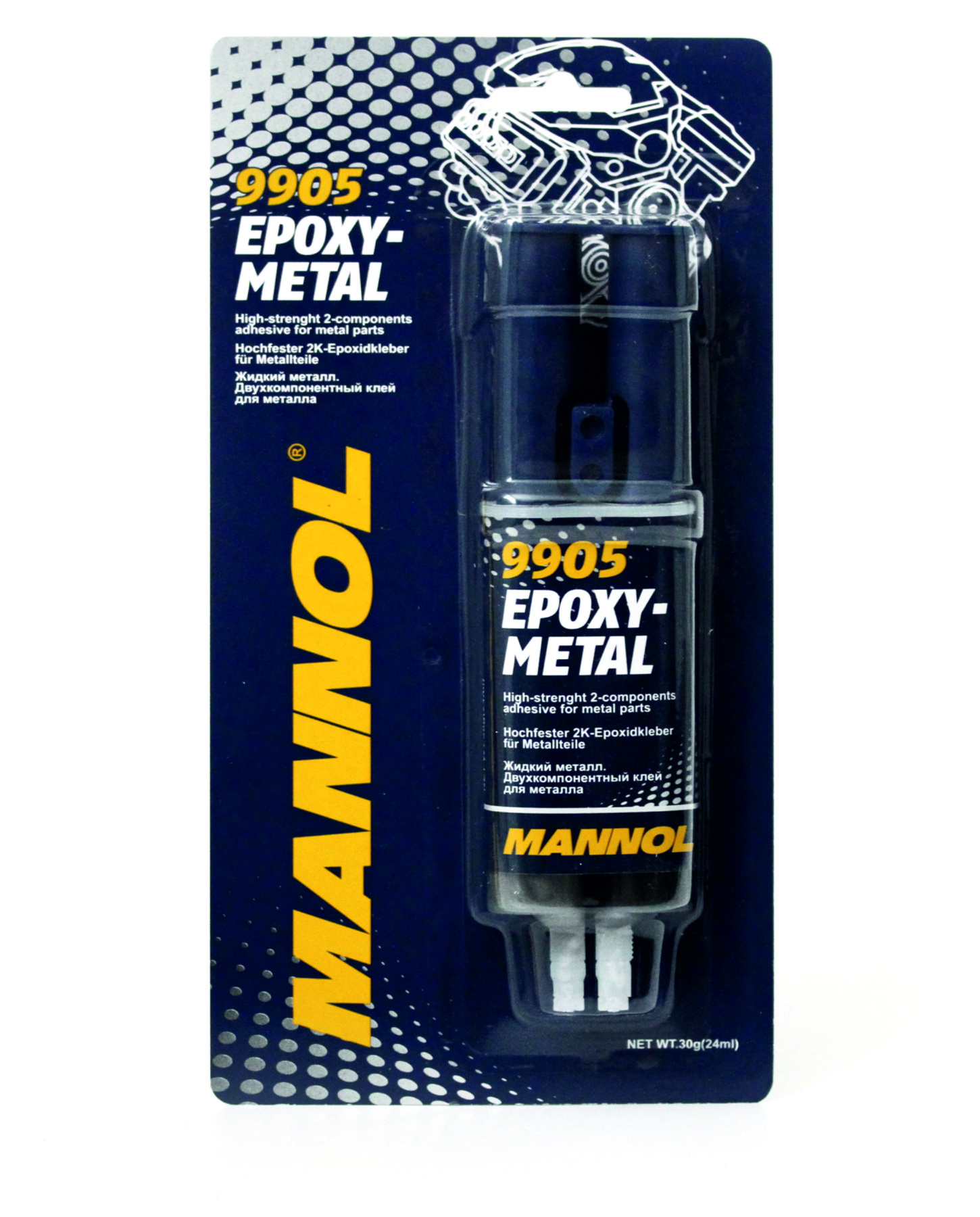 9905 MANNOL EPOXY METAL 30 гр. Клей Жидкий металл