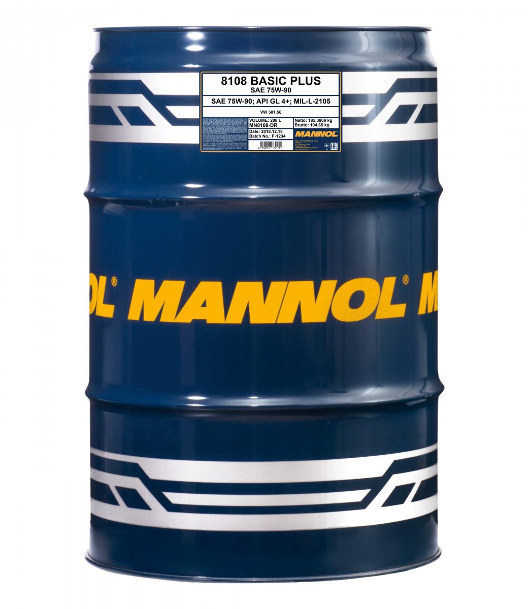 8108 MANNOL BASIC PLUS GETRIEBEOEL 75W90 208 л. Синтетическое трансмиссионное масло 75W-90