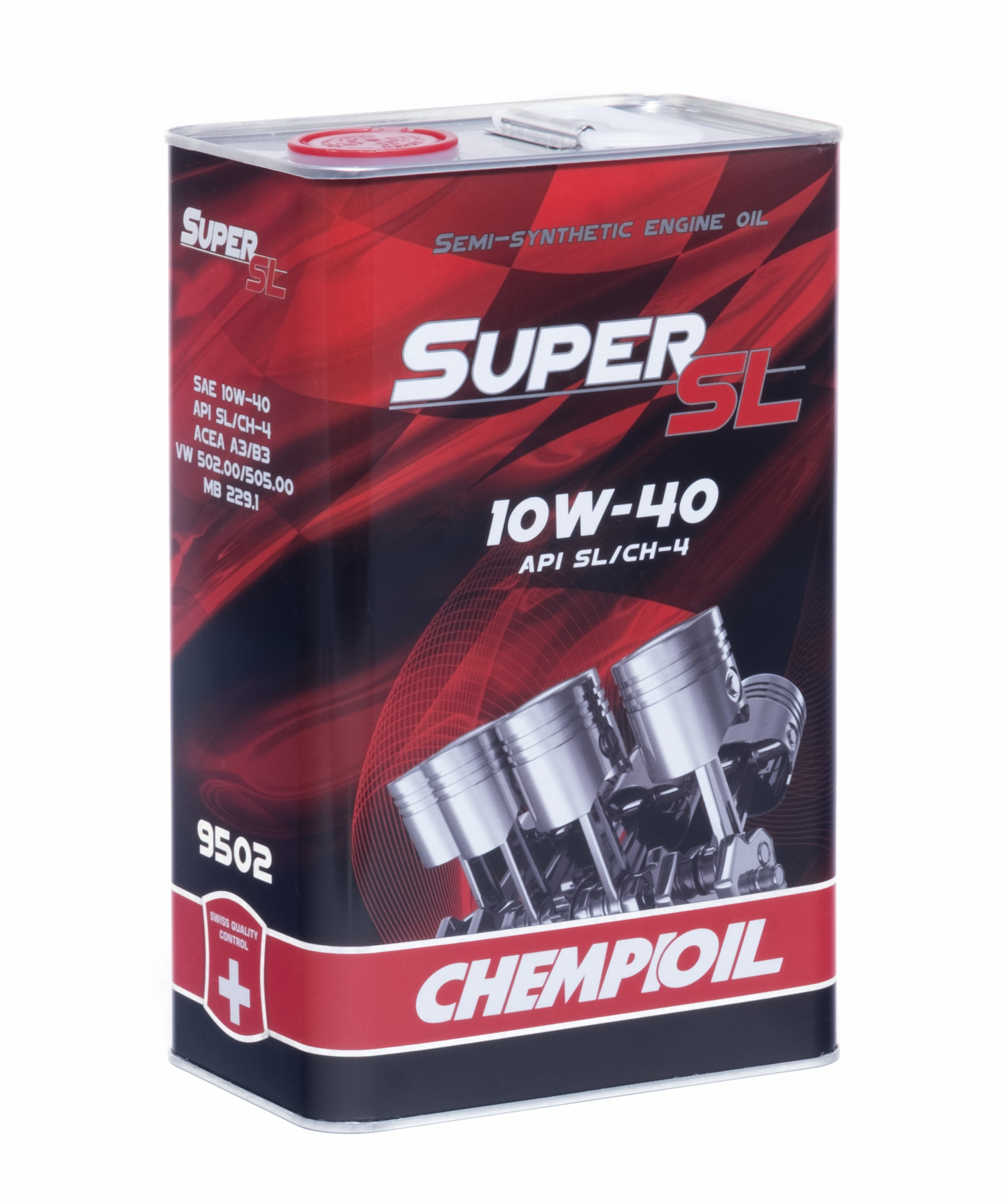 9502 CHEMPIOIL SUPER SL 10W40 4 л. (Metal) Полусинтетическое моторное масло 10W-40