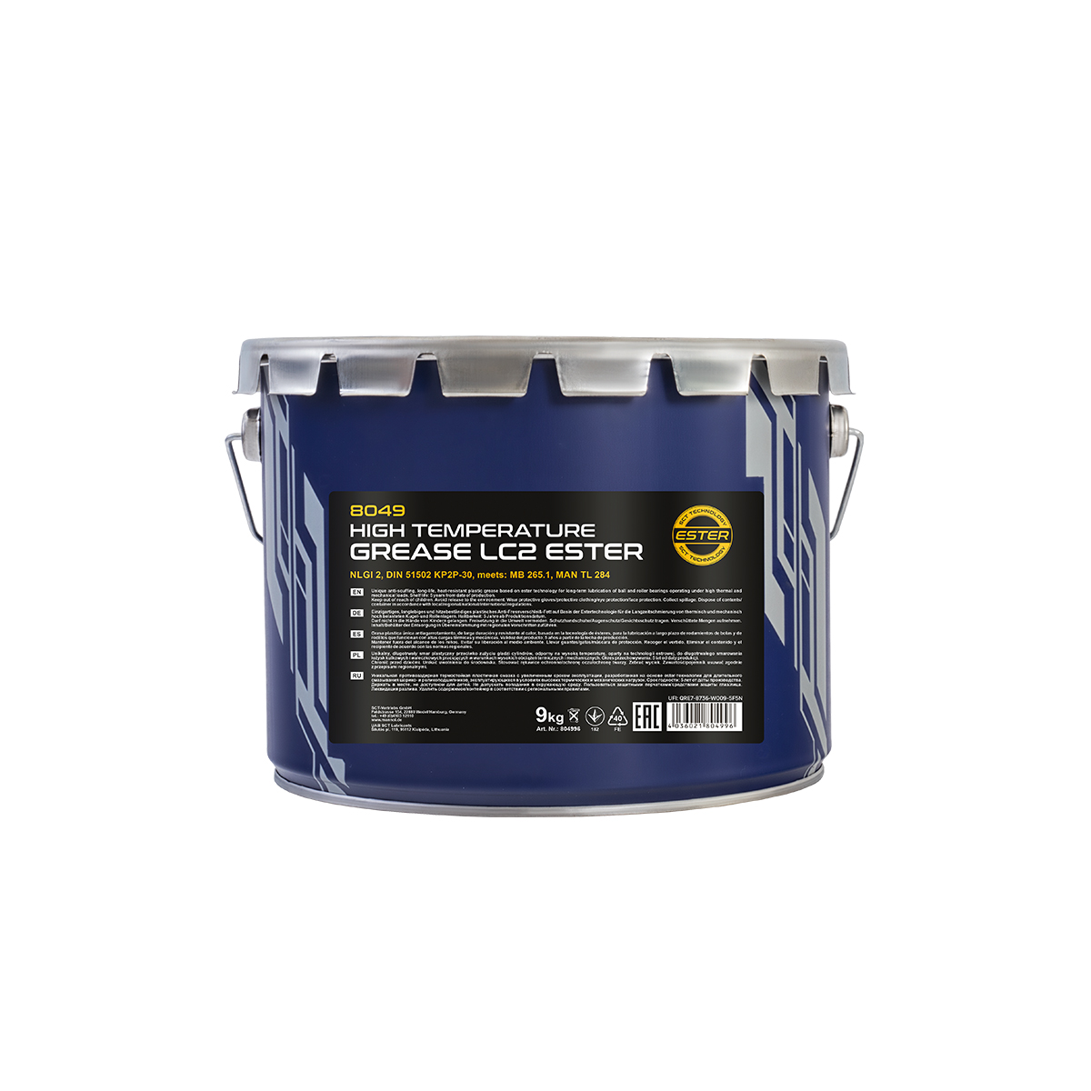 8029/8049 MANNOL LC-2 HIGH TEMPERATURE GREASE 9 кг. Термостойкая пластичная смазка (синяя)