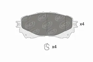 SCT SP 723 Тормозные колодки (комплект 4 шт.) SP723
