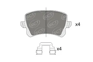 SCT SP 708 Тормозные колодки (комплект 4 шт.) SP708
