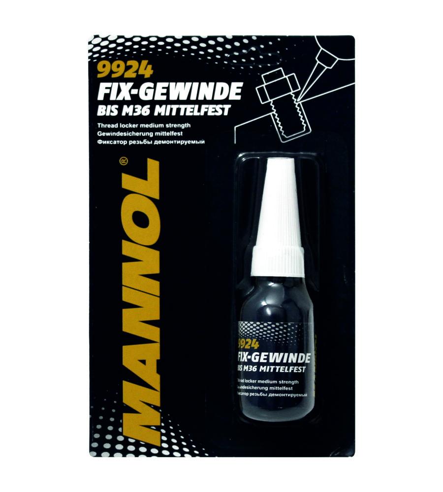 9924 MANNOL FIX-GEWINDE MITTELFEST 10 мл. Фиксатор резьбы демонтируемый 9924 MANNOL FIX-GEWINDE MITTELFEST 10 мл. Фиксатор резьбы демонтируемый
